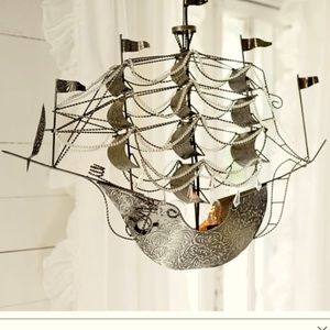 Pottery Barn Ship chandelier light fixture RARE
